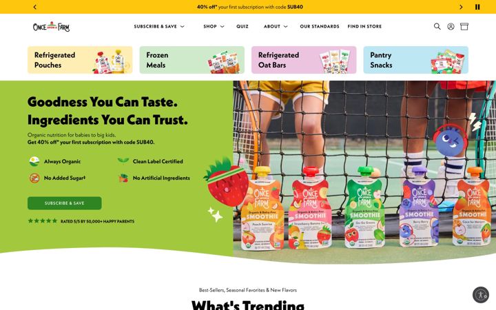 Screenshot of onceuponafarmorganics.com