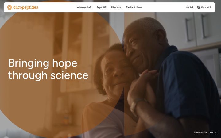 Snímek obrazovky oncopeptides.at