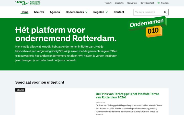 Skjermbilde av ondernemen010.nl