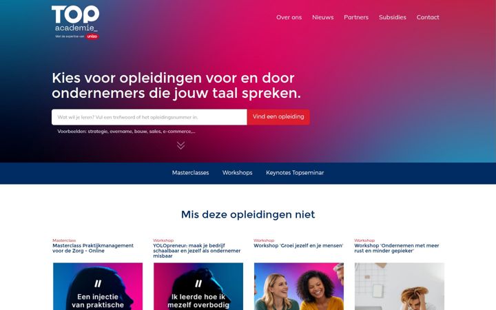 Screenshot ta' ondernemersacademie.be
