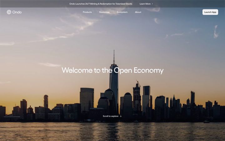 Screenshot of ondo.finance