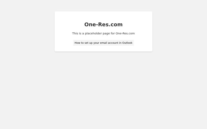 Screenshot of one-res.com