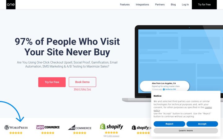 Screenshot of one.store