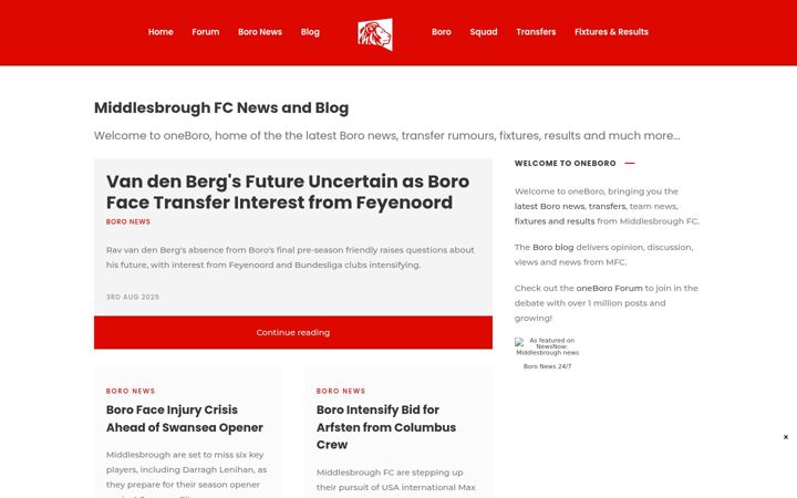 Screenshot of oneboro.co.uk