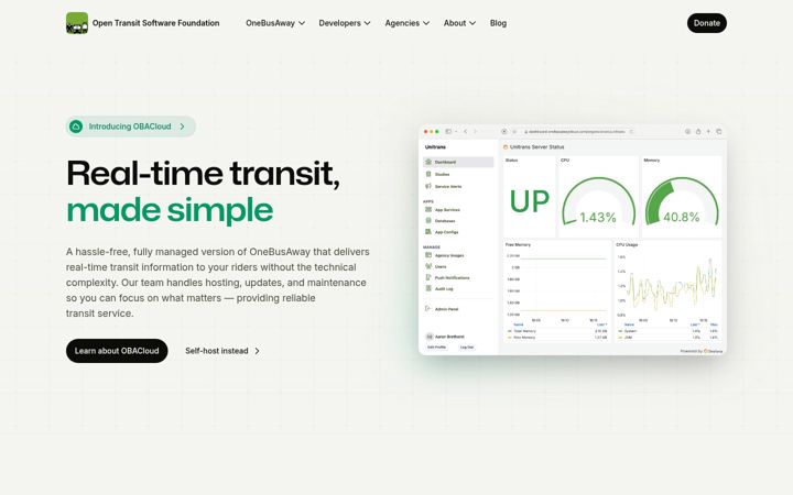 Screenshot of onebusaway.org