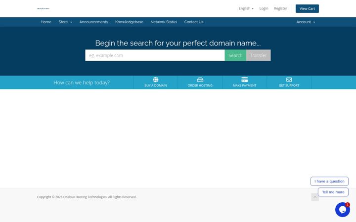 Screenshot of onebuxhosting.com