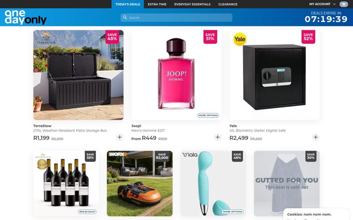 Screenshot of onedayonly.co.za