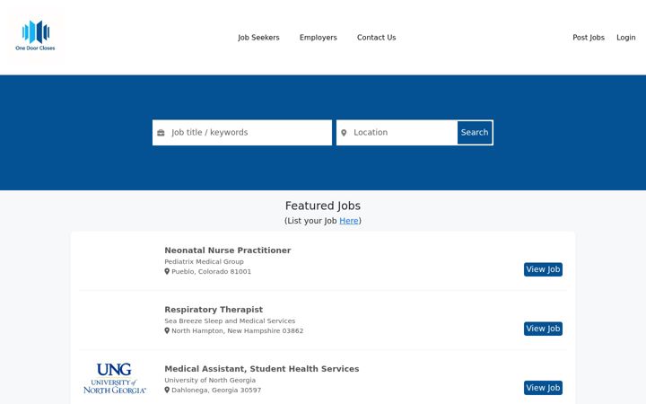 Screenshot of onedoorcloses.com