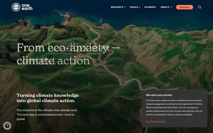 Screenshot of oneearth.org