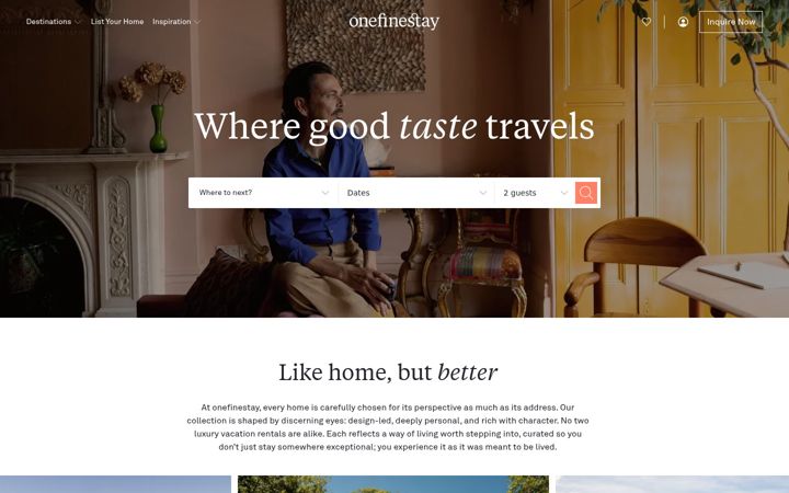 Captură de ecran a onefinestay.com