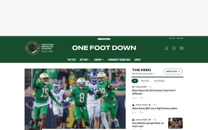 Screenshot of onefootdown.com