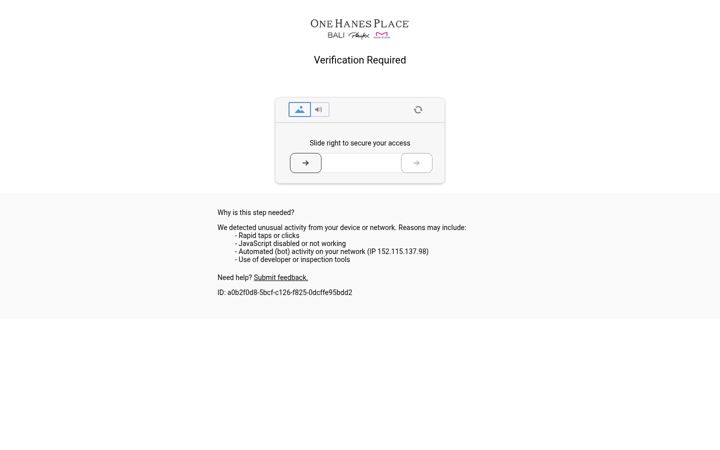 Screenshot of onehanesplace.com