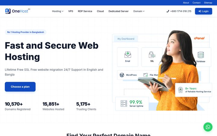 Screenshot of onehostbd.com