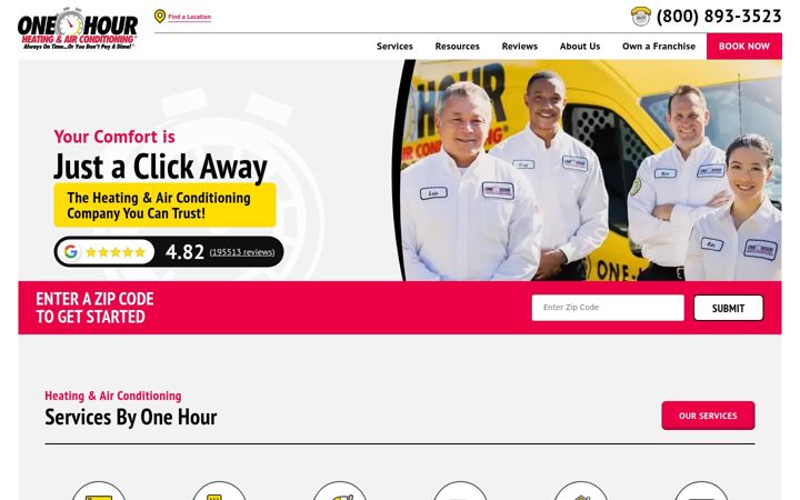 Screenshot di onehourheatandair.com