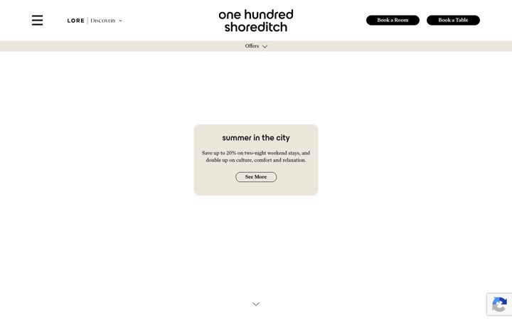 Screenshot di onehundredshoreditch.com