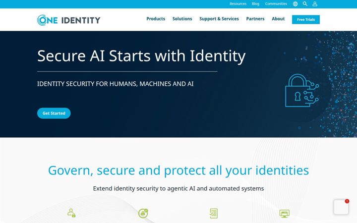 Capture d'écran de oneidentity.com