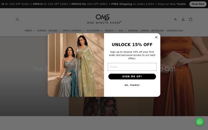 Screenshot of oneminutesaree.com