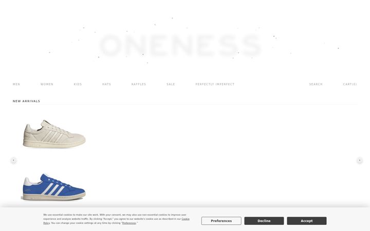 Skærmbillede af onenessboutique.com