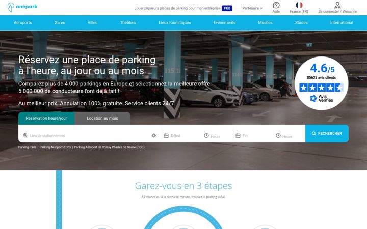 Screenshot of onepark.fr