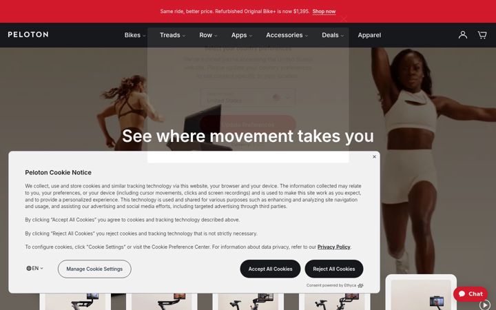 Zrzut ekranu onepeloton.com