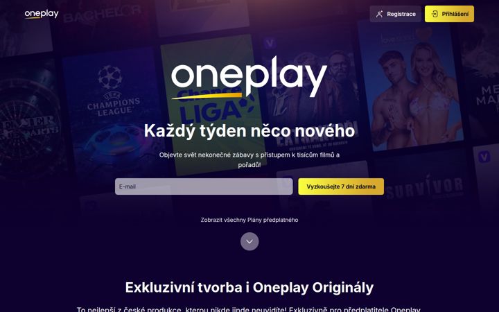 Screenshot of oneplay.cz