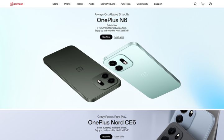 Screenshot of oneplus.in