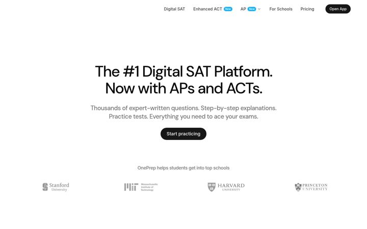 Screenshot of oneprep.co