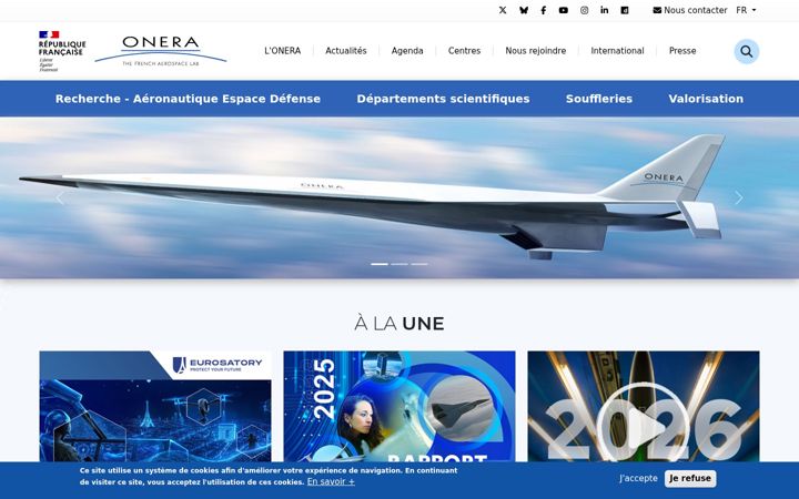 Screenshot of onera.fr