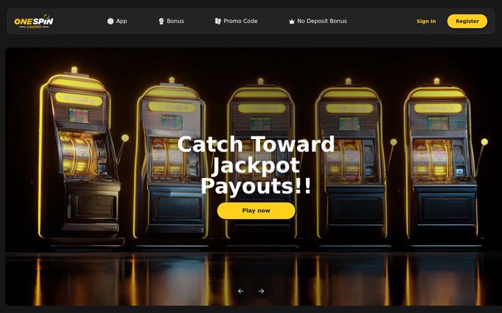 Screenshot of onespincasino.net