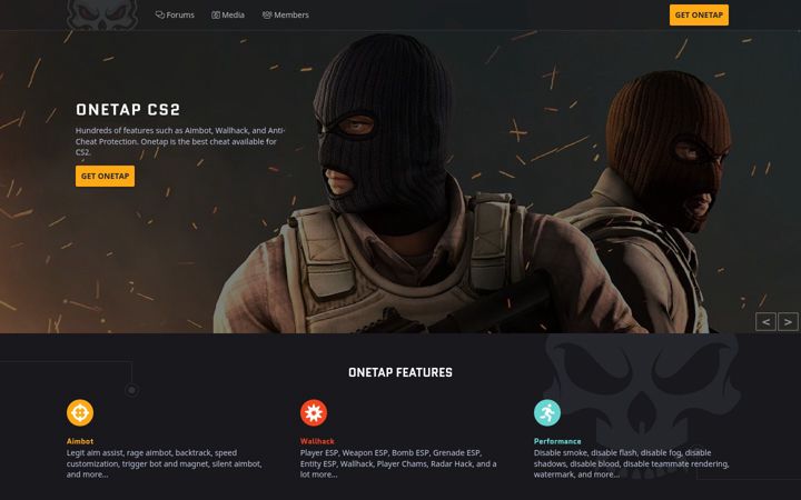 Screenshot of onetap.com