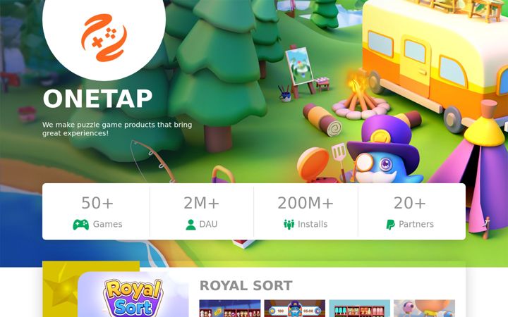 Skärmbild av onetapglobal.com
