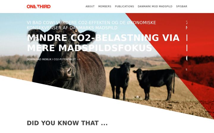 Screenshot van onethird.dk
