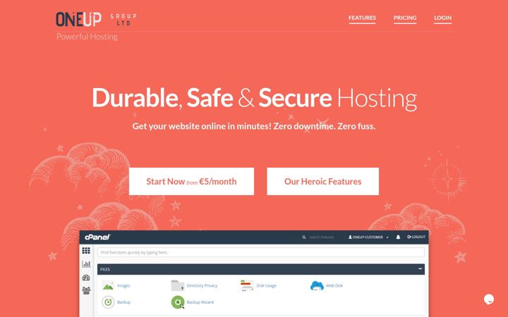 Screenshot of oneup.host
