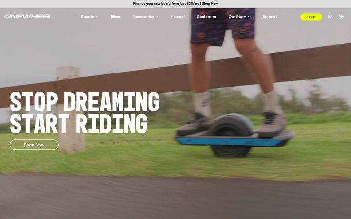 Screenshot of onewheel.com
