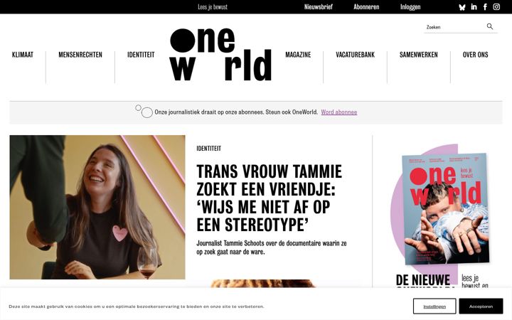 Screenshot of oneworld.nl