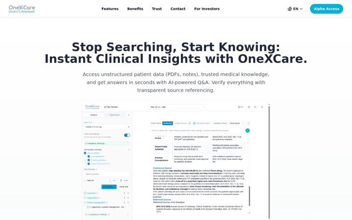 Screenshot of onexcare.com