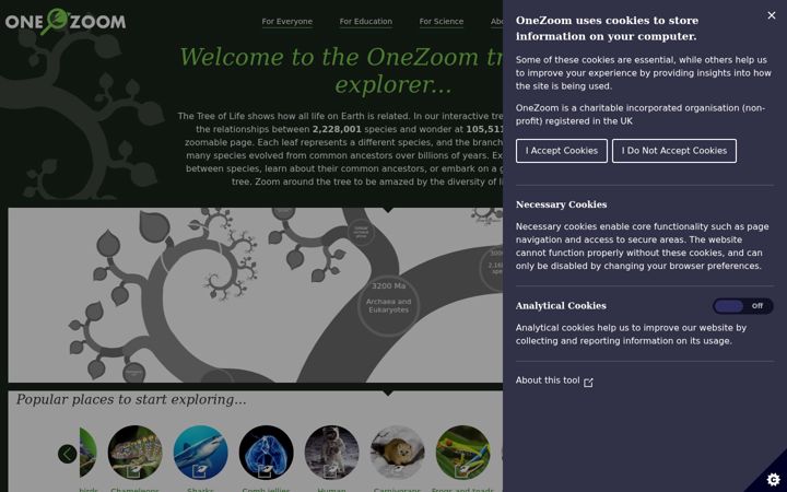 Screenshot of onezoom.org