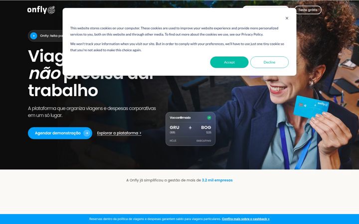 Snímek obrazovky onfly.com