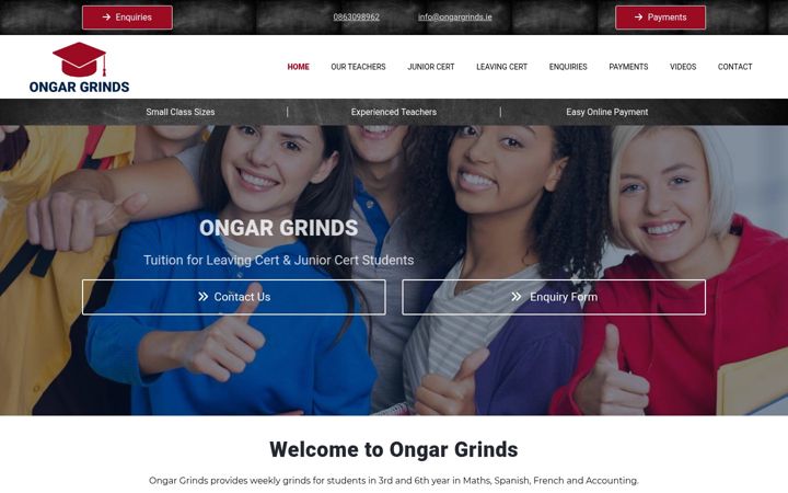 Screenshot of ongargrinds.ie