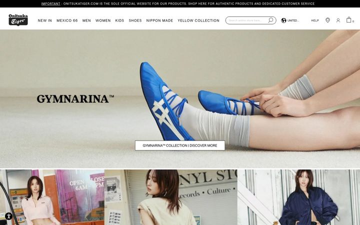 Captura de ecrã de onitsukatiger.com