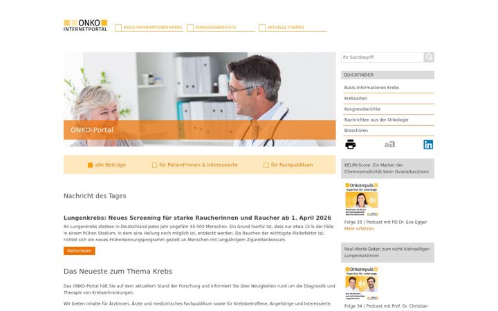 Screenshot of onko-portal.de