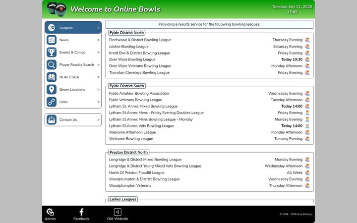 Screenshot of online-bowls.org