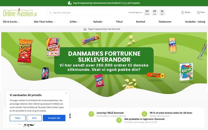 Screenshot of online-kiosken.dk