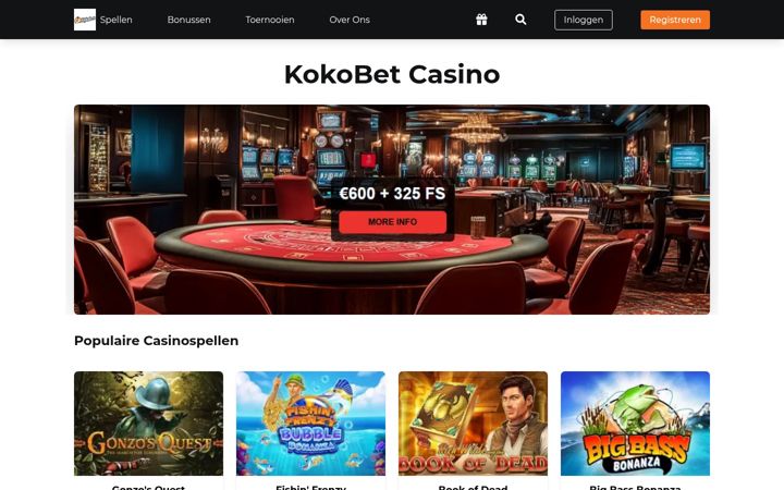 Skjermbilde av online-kokobetcasino.nl