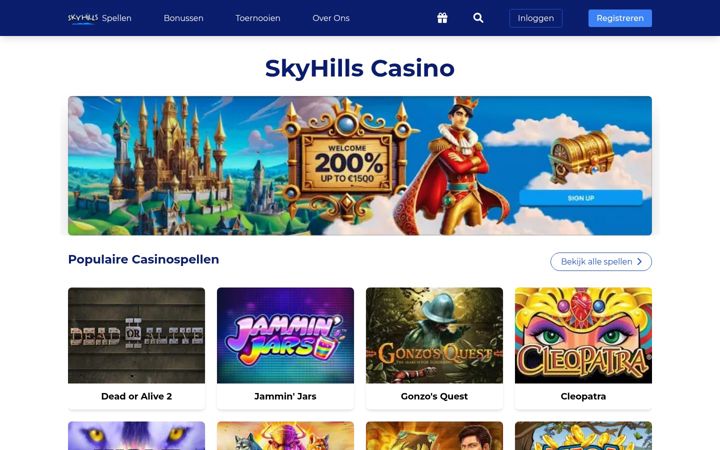 Zrzut ekranu online-sky-hills-casino-nl.com