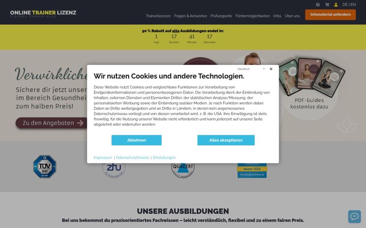 Screenshot του online-trainer-lizenz.de