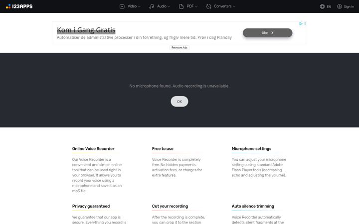 Screenshot of online-voice-recorder.com