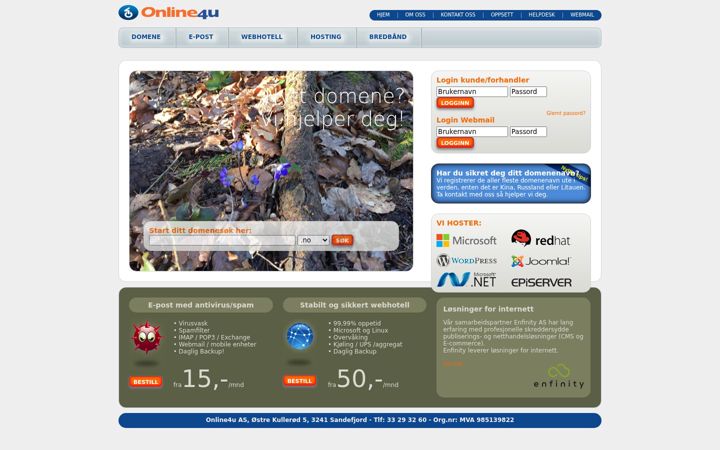 Screenshot of online4u.no