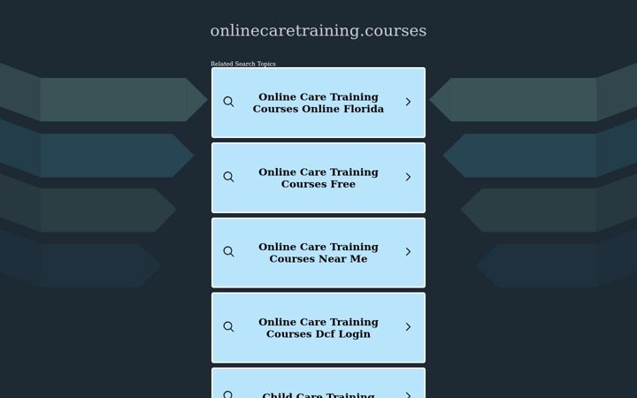 Screenshot of onlinecaretraining.courses
