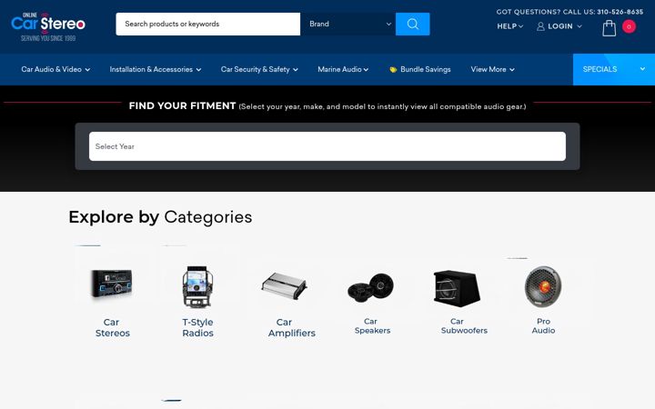 Screenshot of onlinecarstereo.com